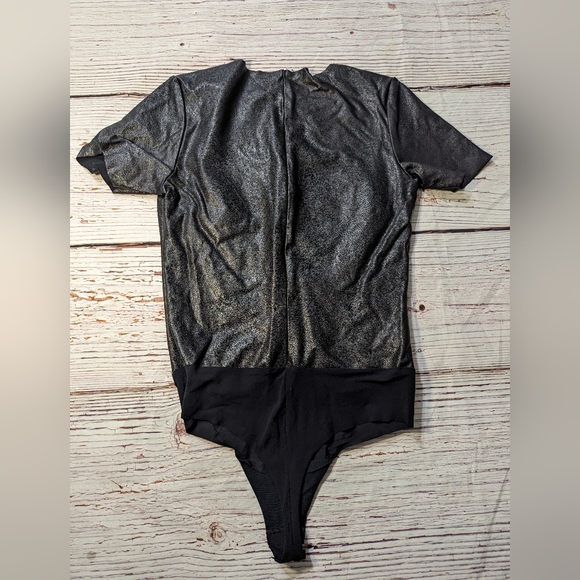 Commando Faux Leather Black T Shirt Bodysuit Medium Great Condition - Picture 5 of 11